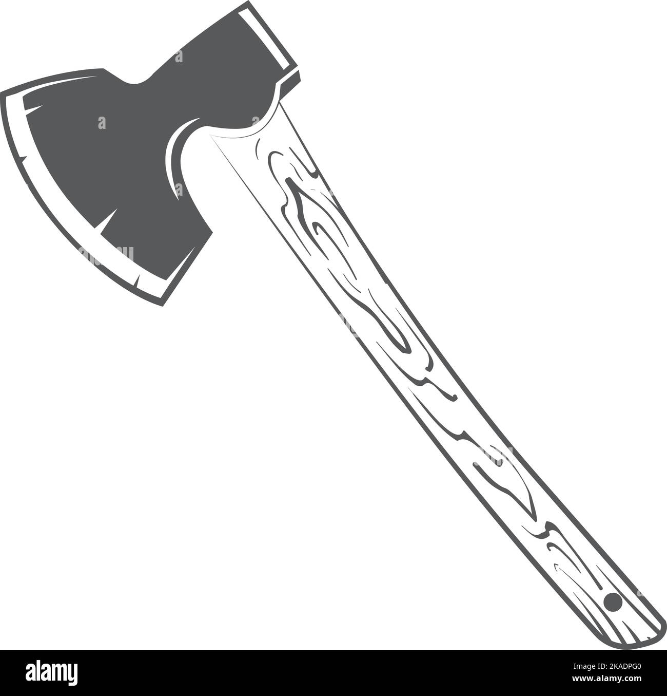 Axe black icon. Woodwork symbol. Lumberjack tool Stock Vector