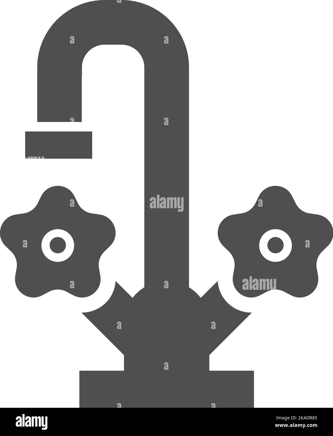 Two handle faucet black icon. Water tap symbol Stock Vector Image & Art