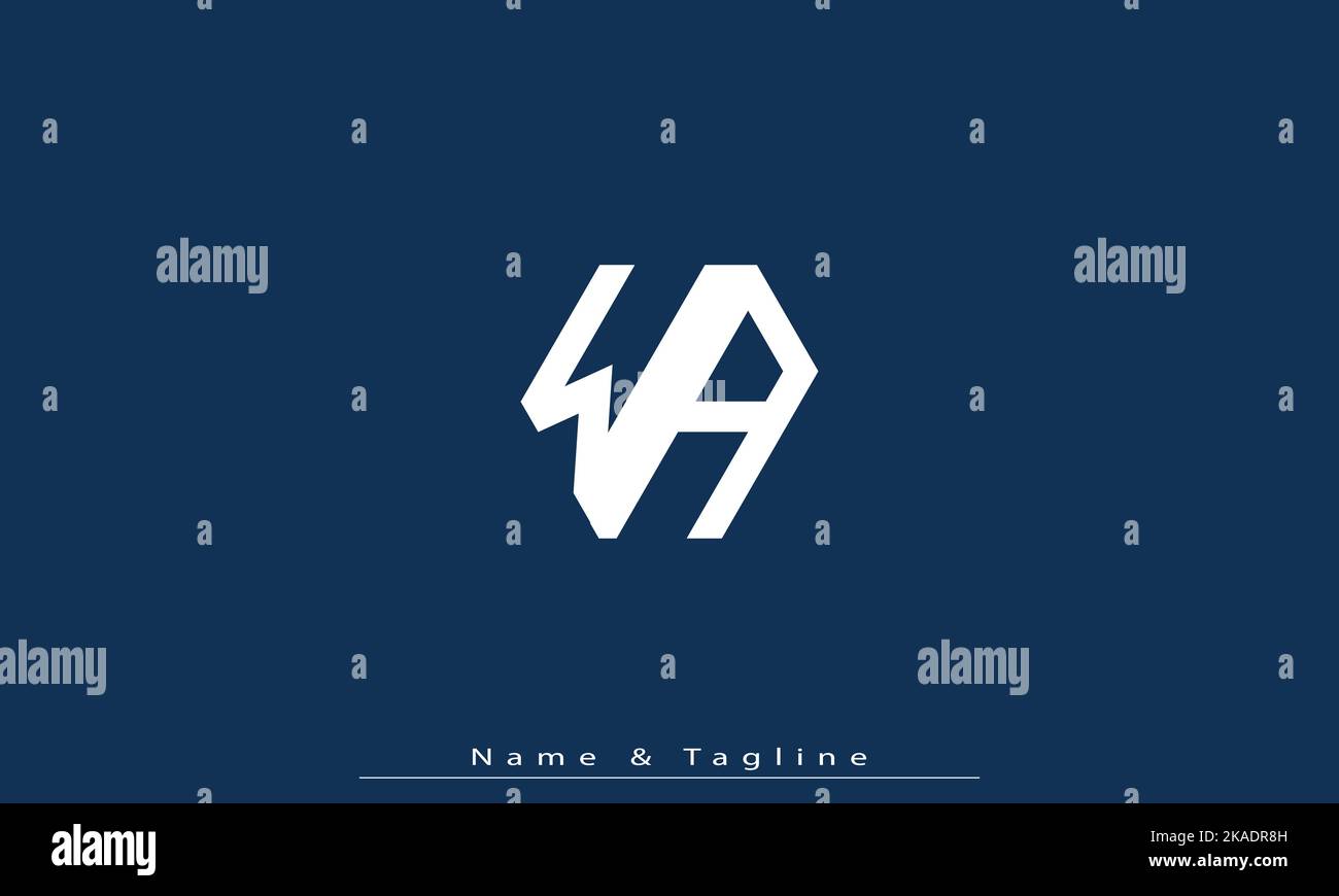 Alphabet letters Initials Monogram logo WA , AW Stock Vector