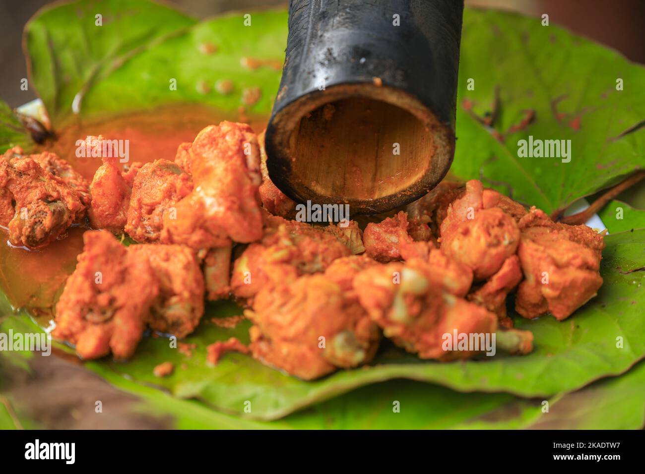 araku famous bamboo chicken ,bamboo biryani Stock Photo Alamy