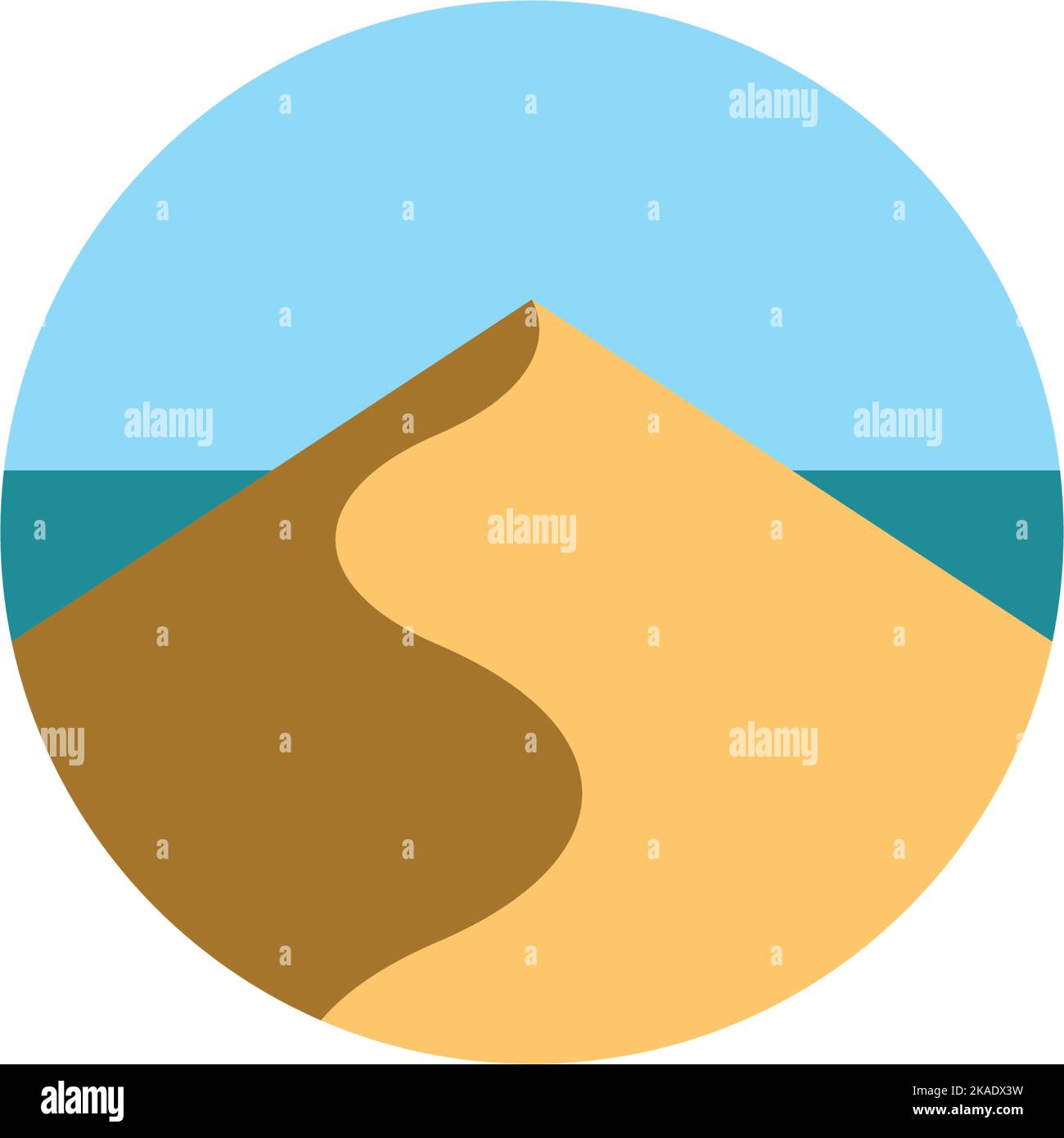 sand hill island vector logo icon design Stock Vector