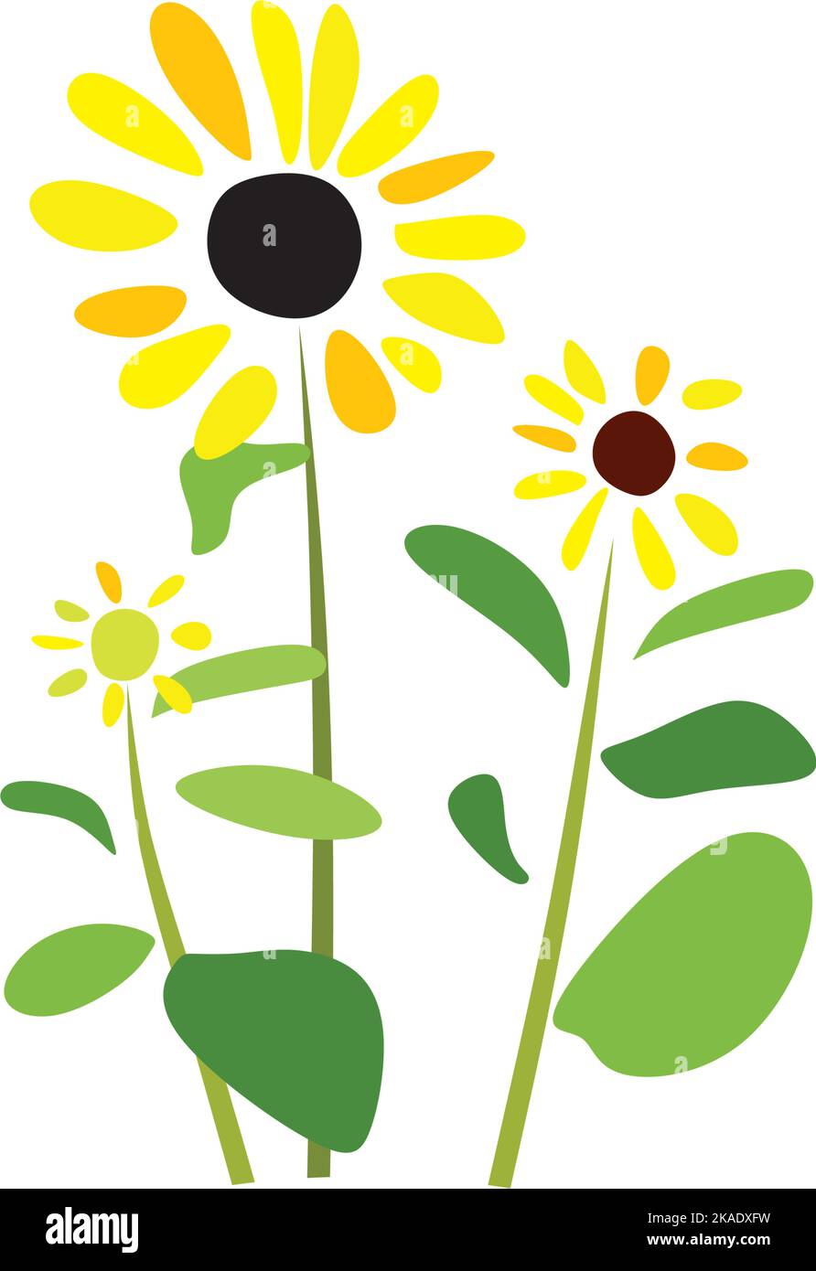sunflower plant vector logo icon illustration design Stock Vector