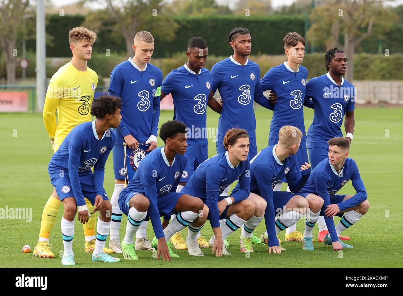Chelsea Players Pose For A Team Photo During UEFA Youth League Group E 