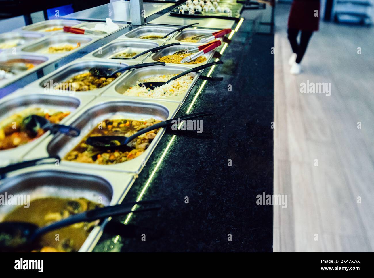 Buffet with various food at a Chinese restaurant Stock Photo