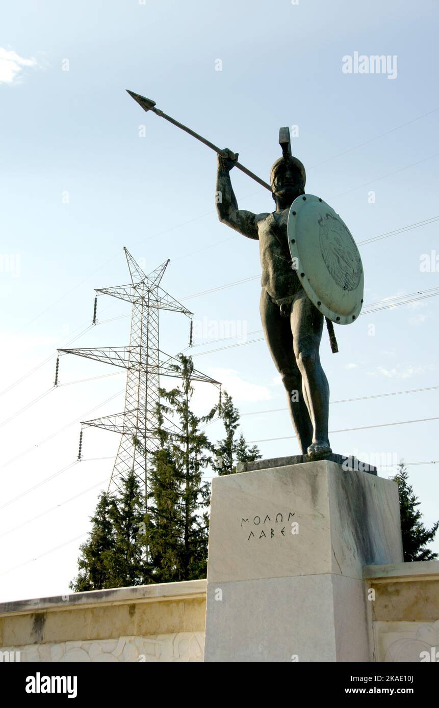 King Leonidas in Thermopylae, Greece Stock Photo Alamy