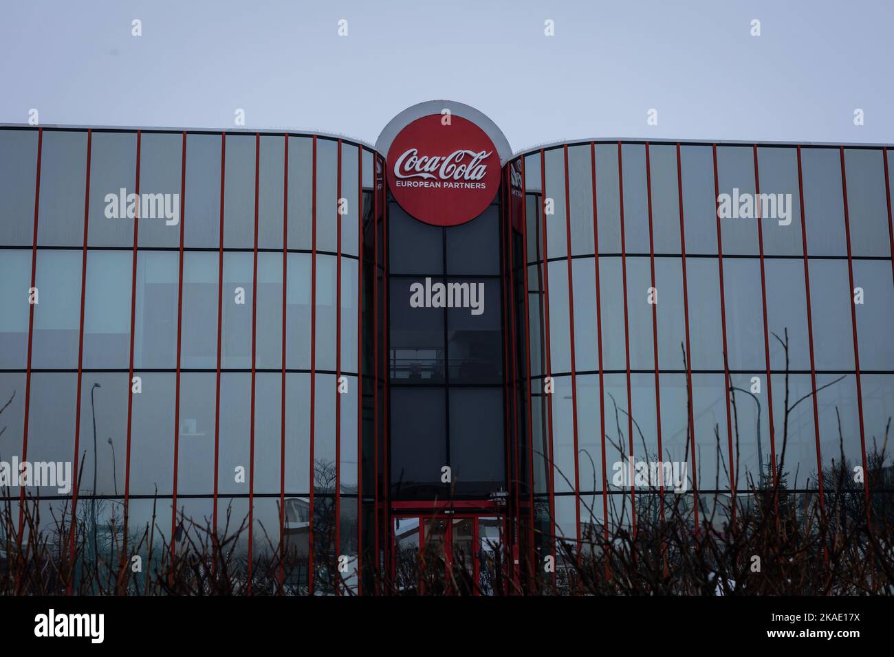 Reykjavik, Iceland - March 22, 2022: A building of Coca Cola