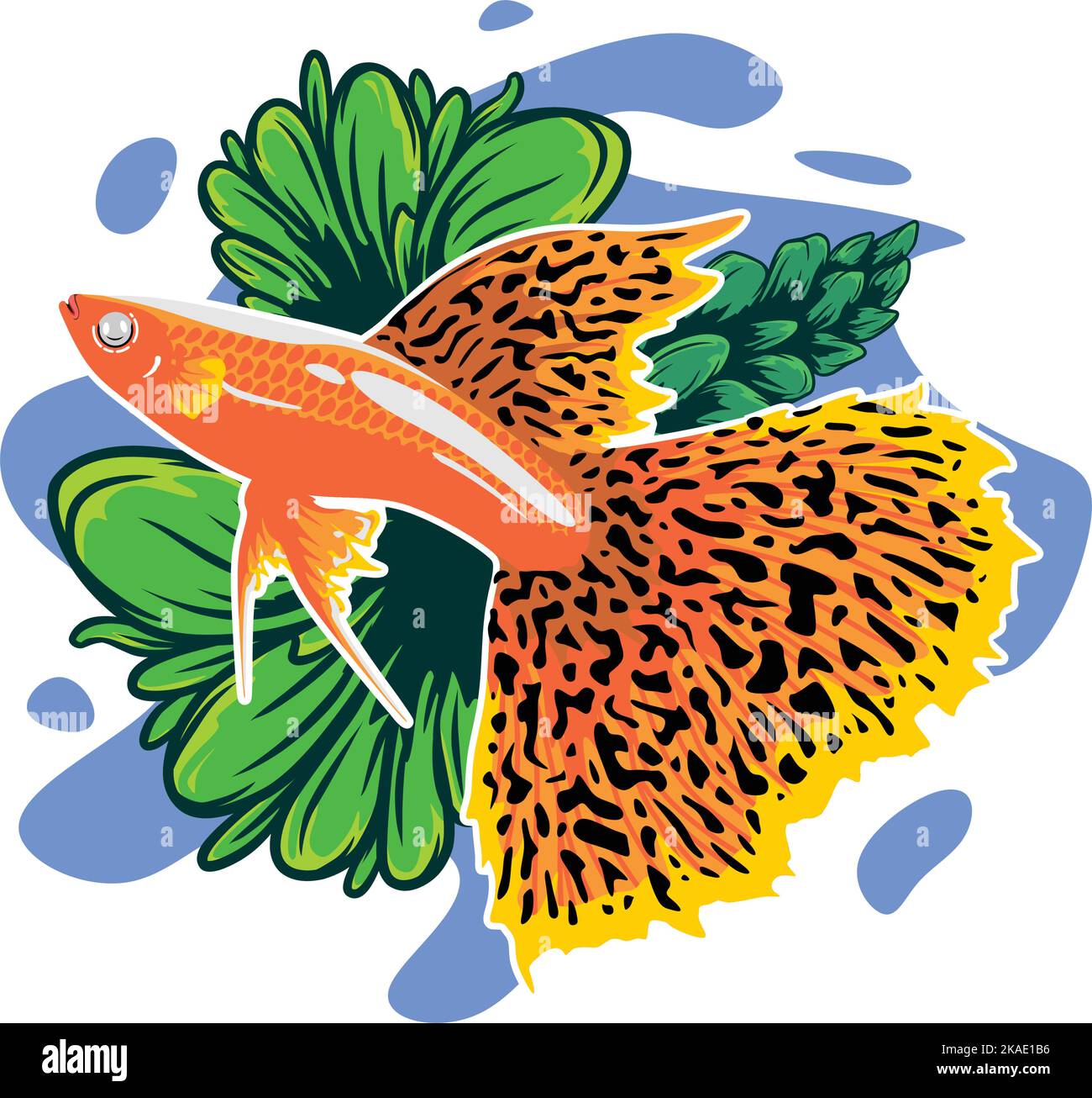 Orange fish with black spots Stock Vector Images Alamy