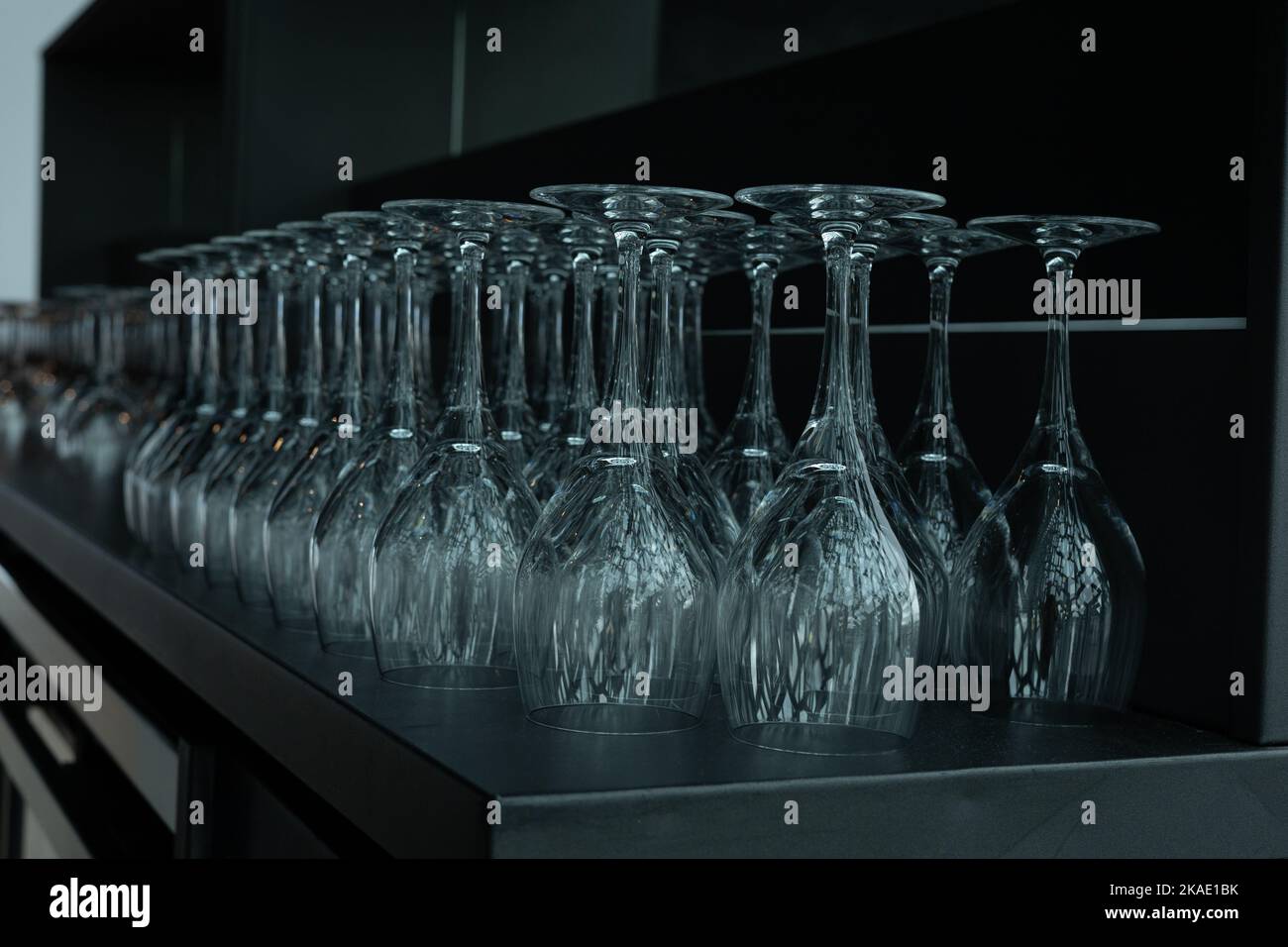 Display of glasses in a cocktail bar Stock Photo - Alamy