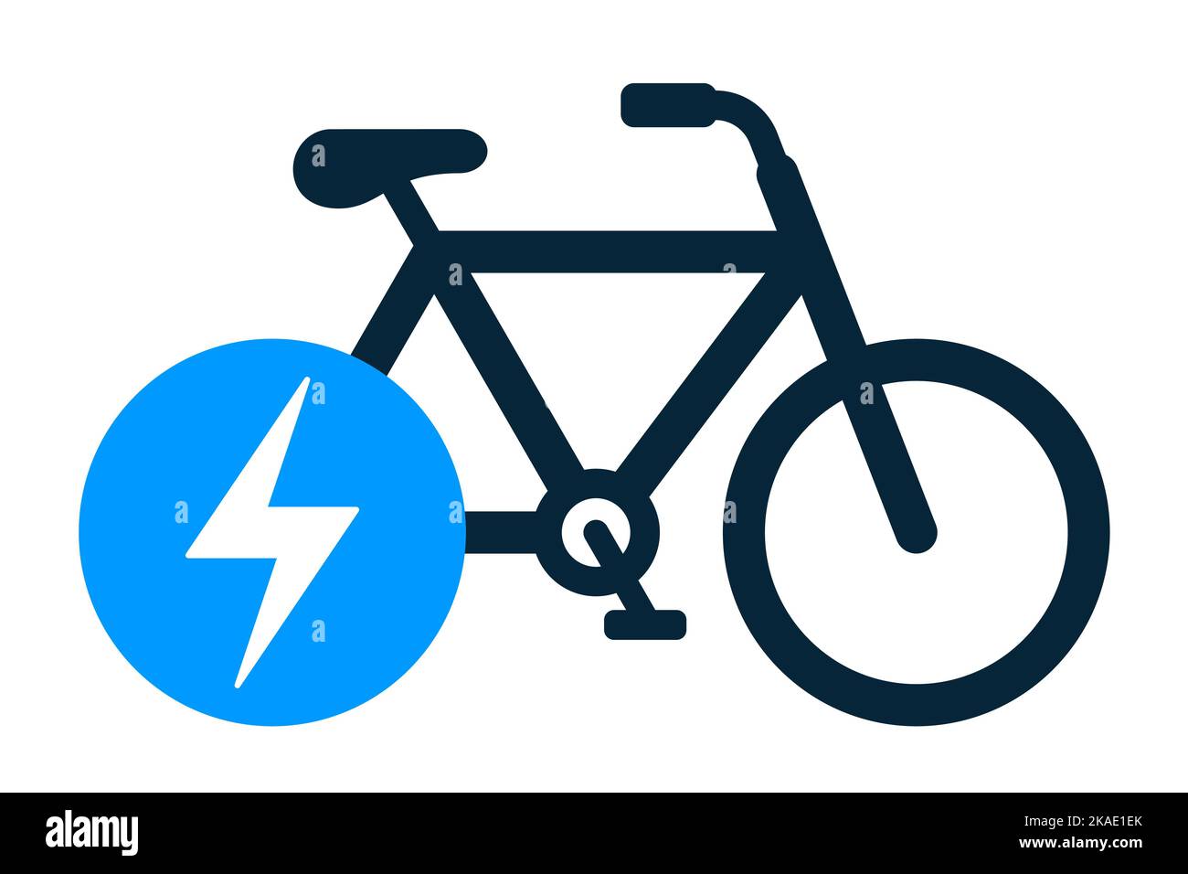 Electric bicycle or e-bike - icon vector illustration isolated on white Stock Vector
