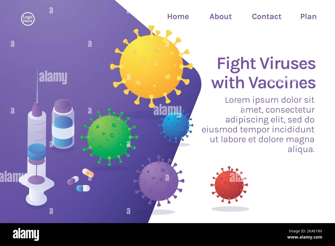 A vector design of a page medicine vaccines medical viruses corona sars ...