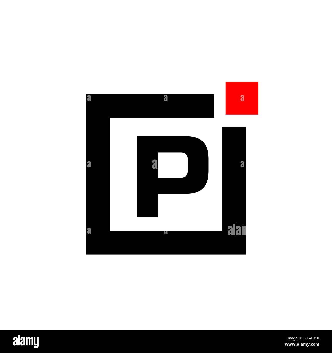 A vector design of P letter monogram icon on white background in black ...