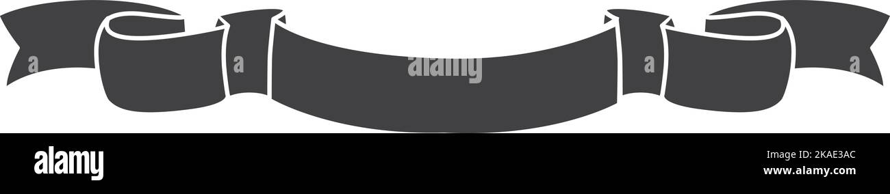 Vintage banner scroll template. Blank black ribbon Stock Vector Image