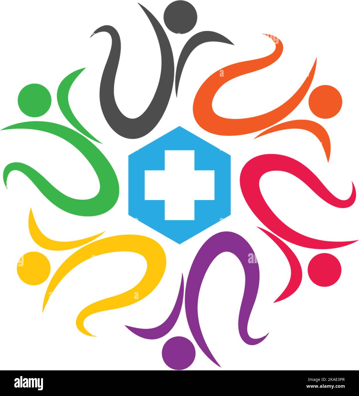 A colorful vector illustration of community care icon Stock Vector ...