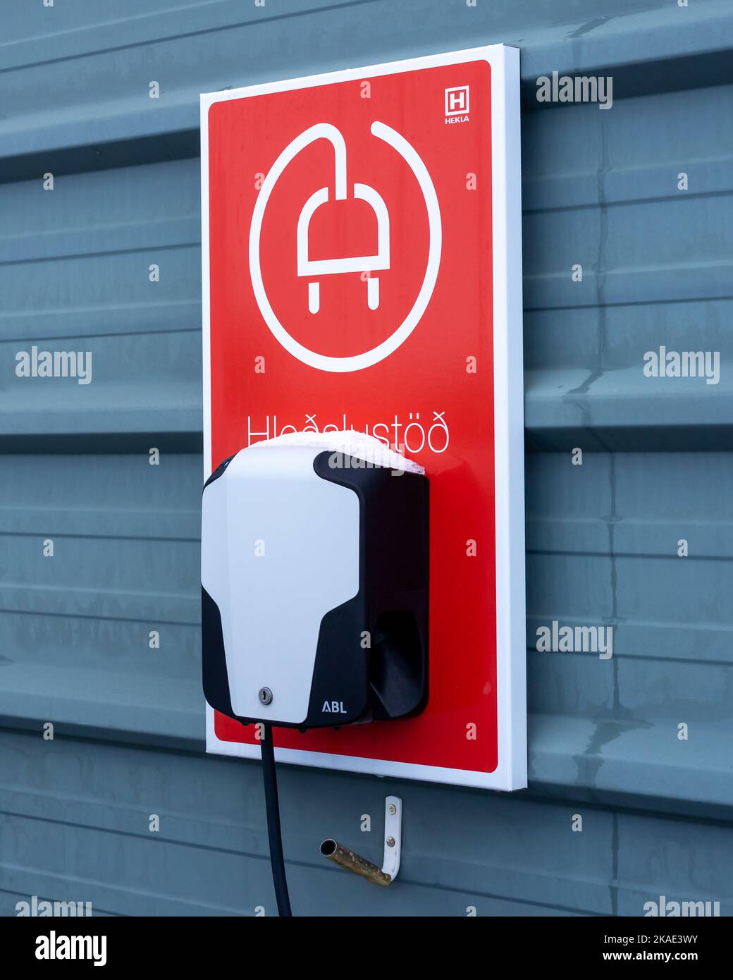 Reykjavik, Iceland January 25, 2022 An electric car charging station