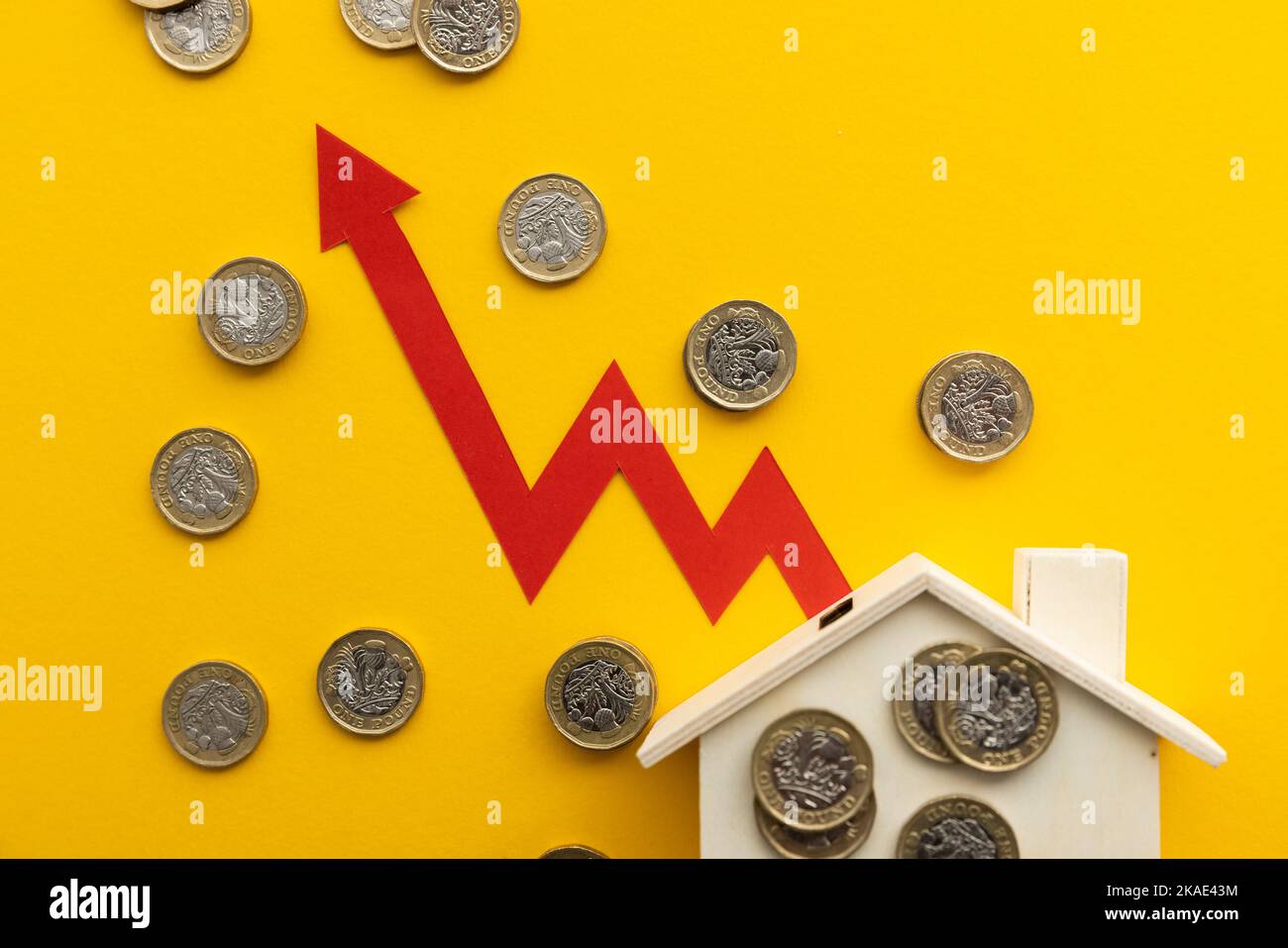 United kingdom housing market, interest rates increase and inflation concept Stock Photo