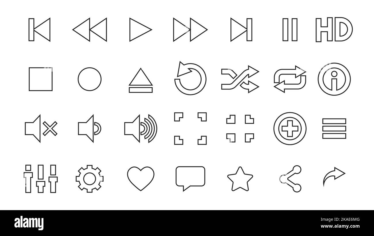 Media player icons vector illustration. eps 10 Stock Vector Image & Art ...
