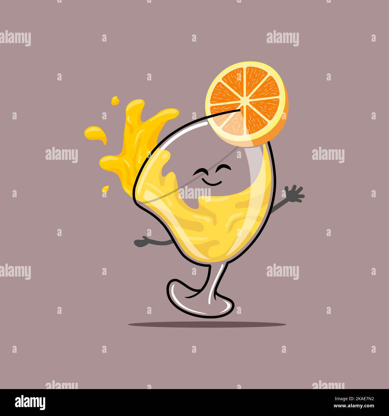A vector illustration of a cute glass with orange juice Stock Vector ...