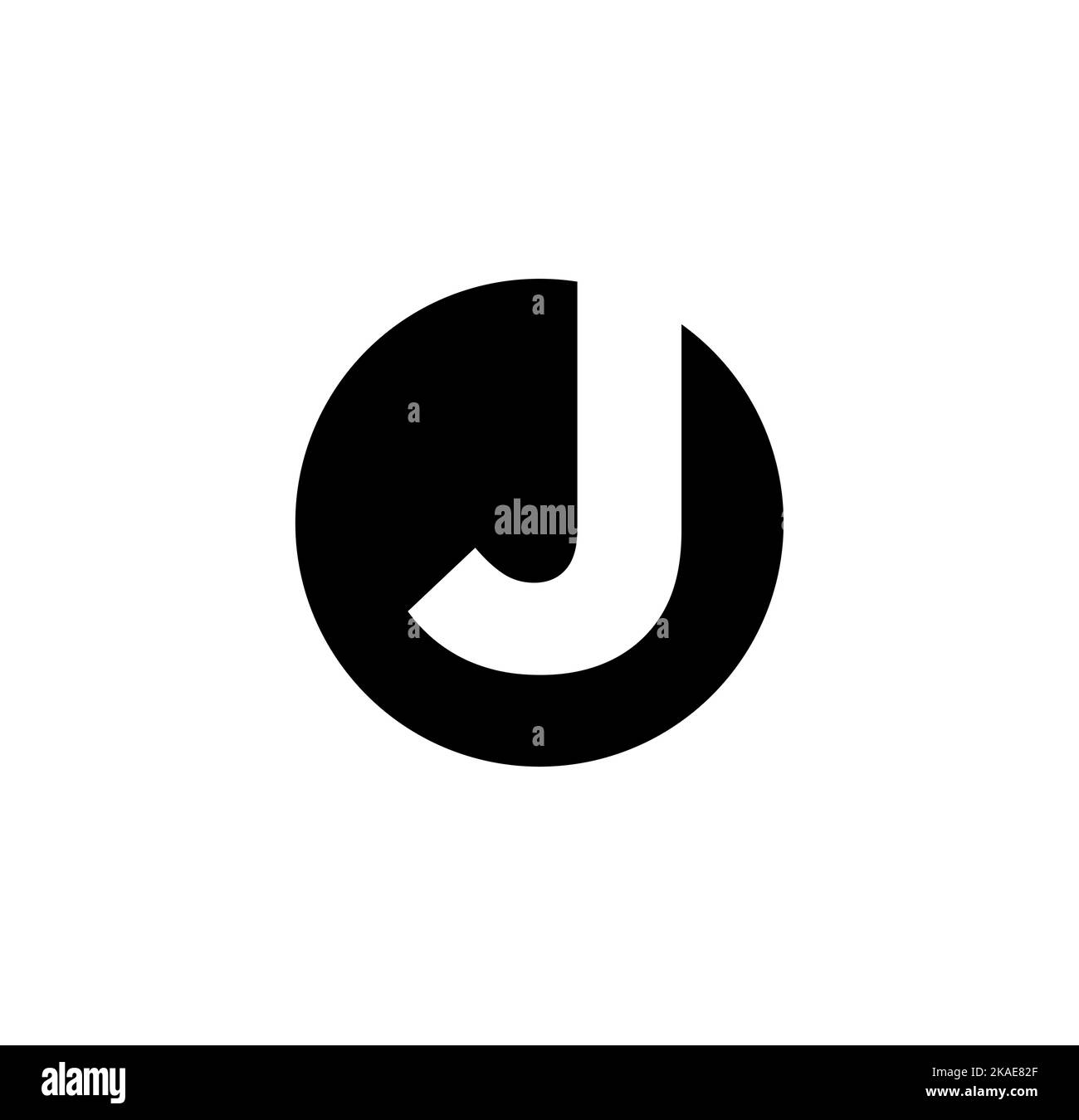 A vector design of J letter on black circle and white background Stock Vector