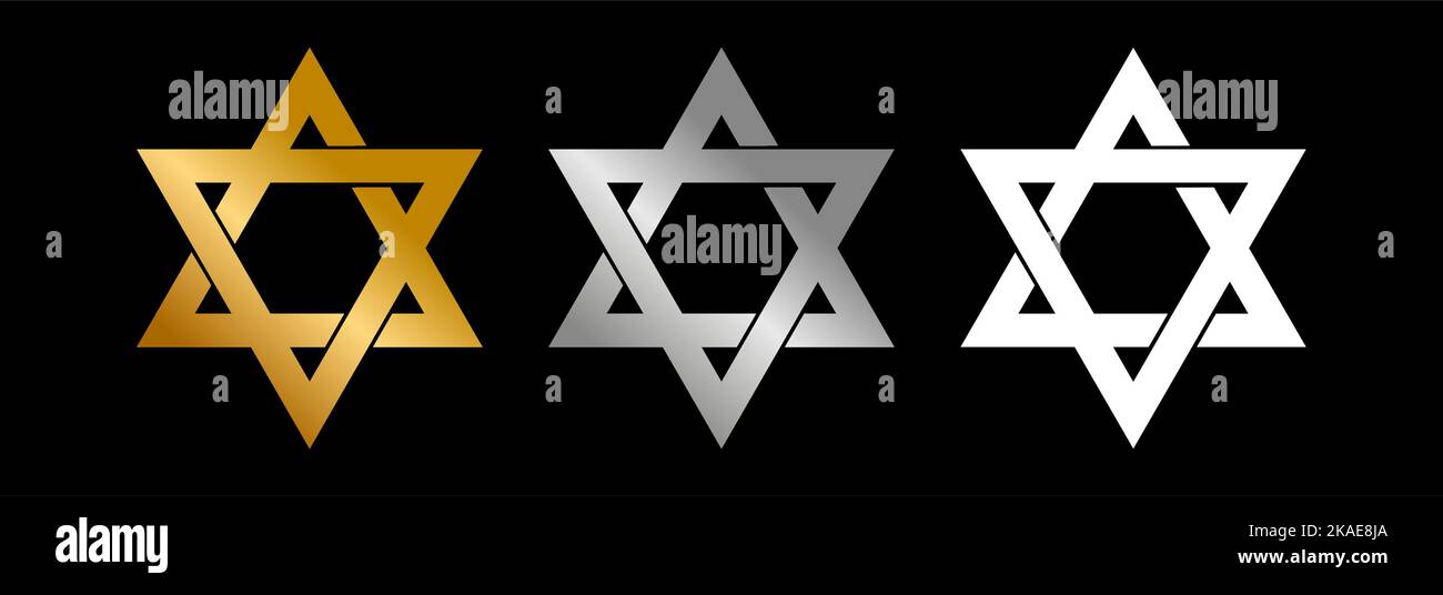Judaism vector icon in gold silver and white colors. Judaism vector ...
