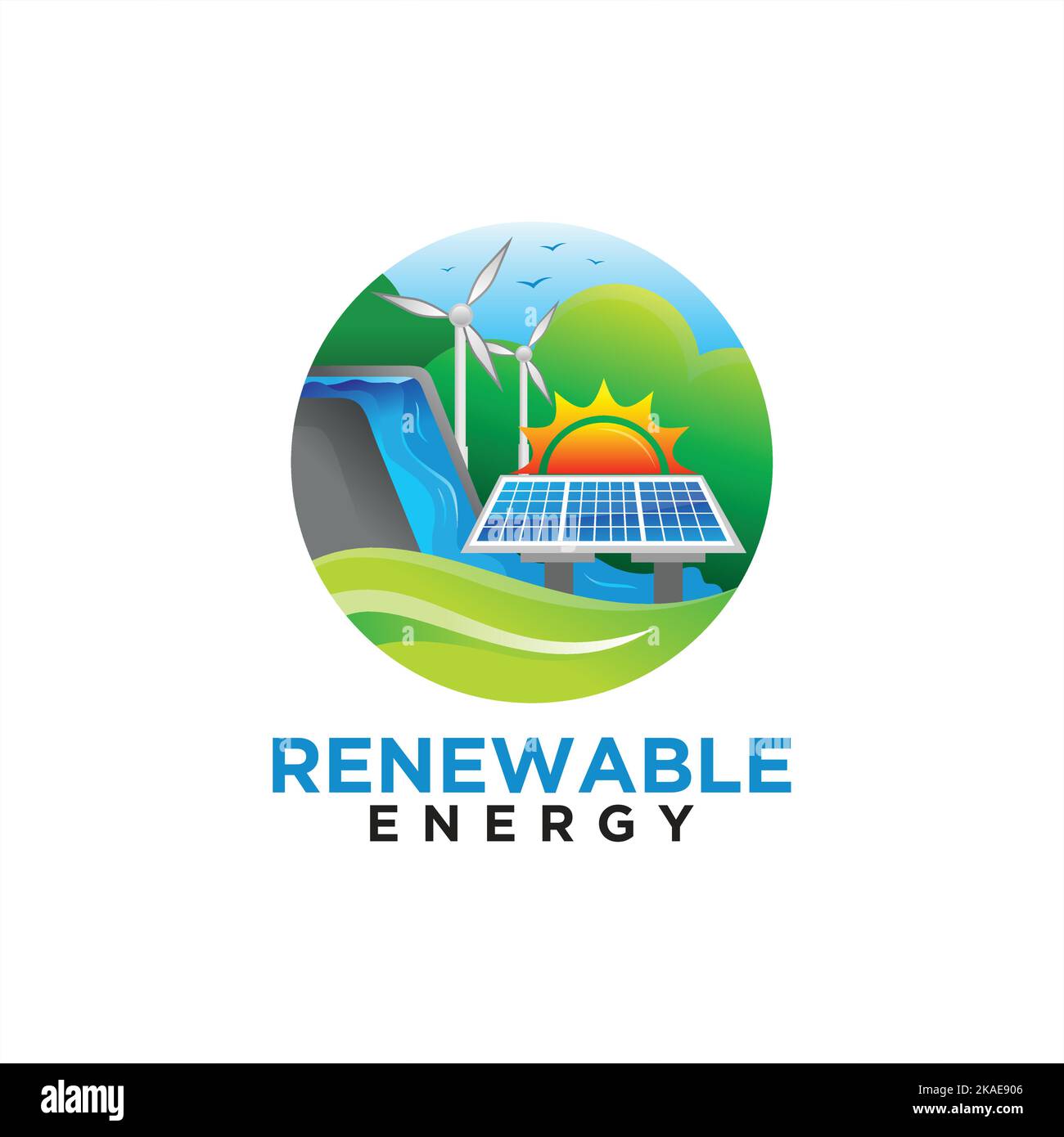 A renewable energy logo design vector illustration template Stock ...