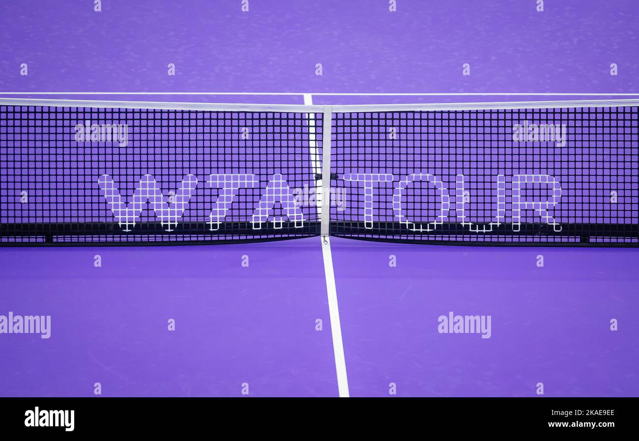 WTA Tour logo illustration during practice ahead of the 2022 WTA Finals