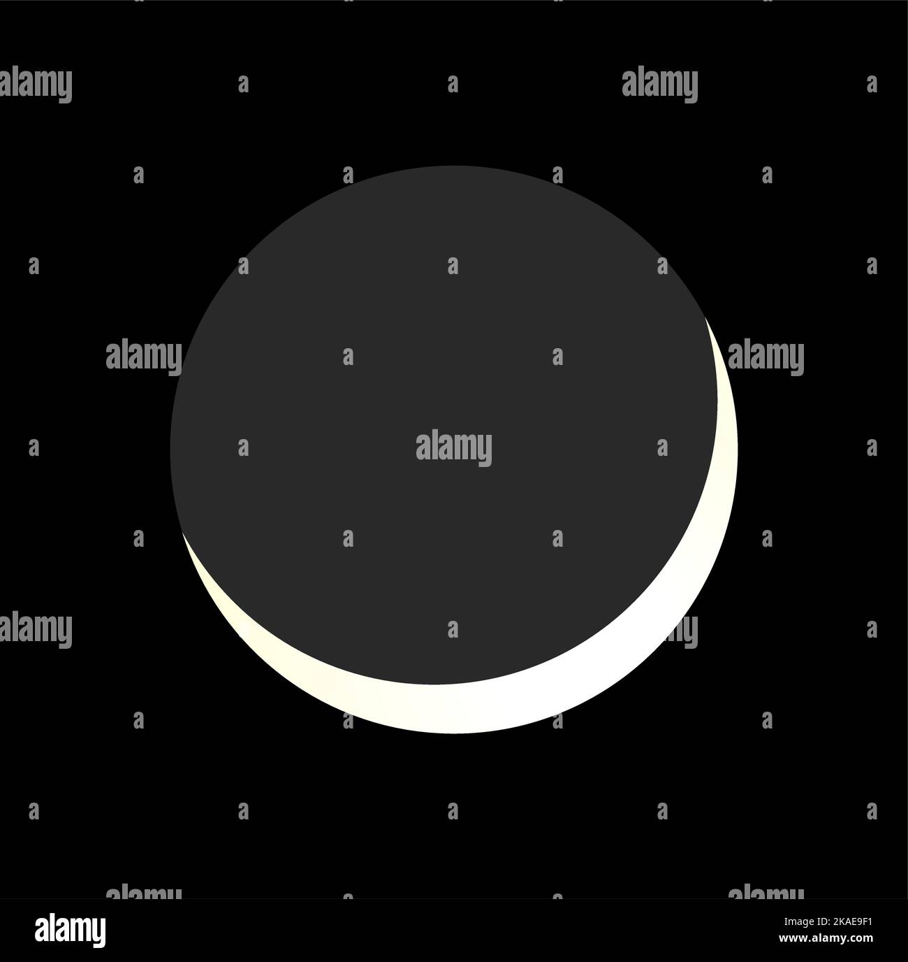 A vector design synbol of the Solar eclipse on black background Stock Vector