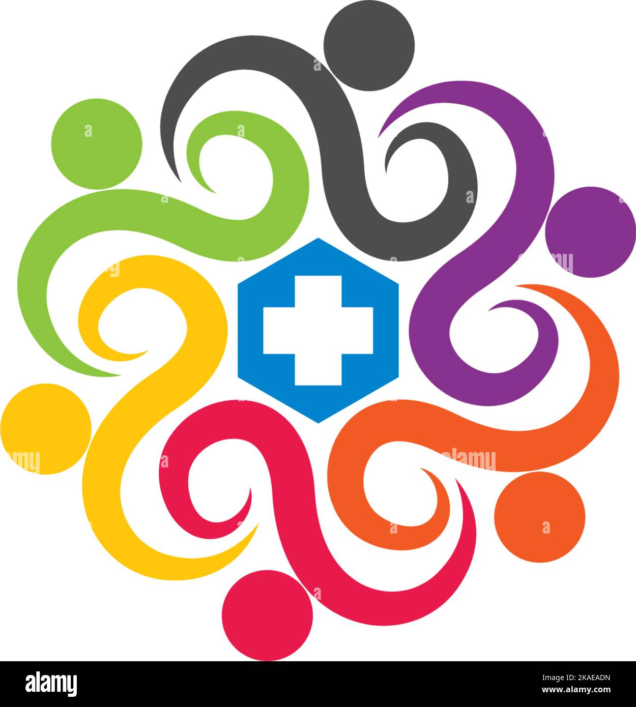 A colorful vector illustration of community care icon Stock Vector ...