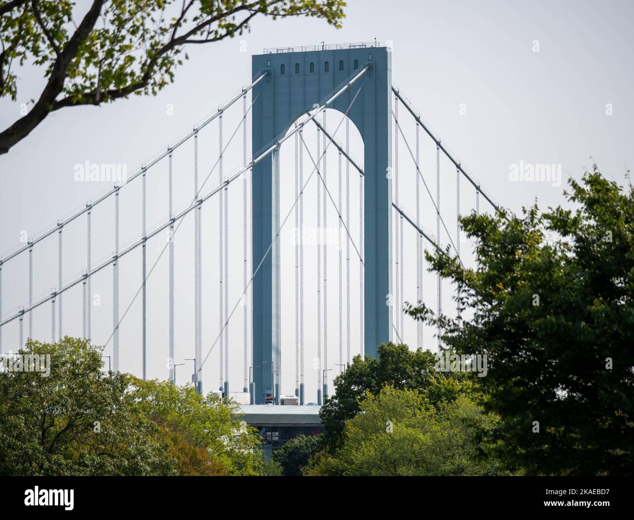 The VerrazzanoNarrows Bridge in Staten Island, New York Stock Photo