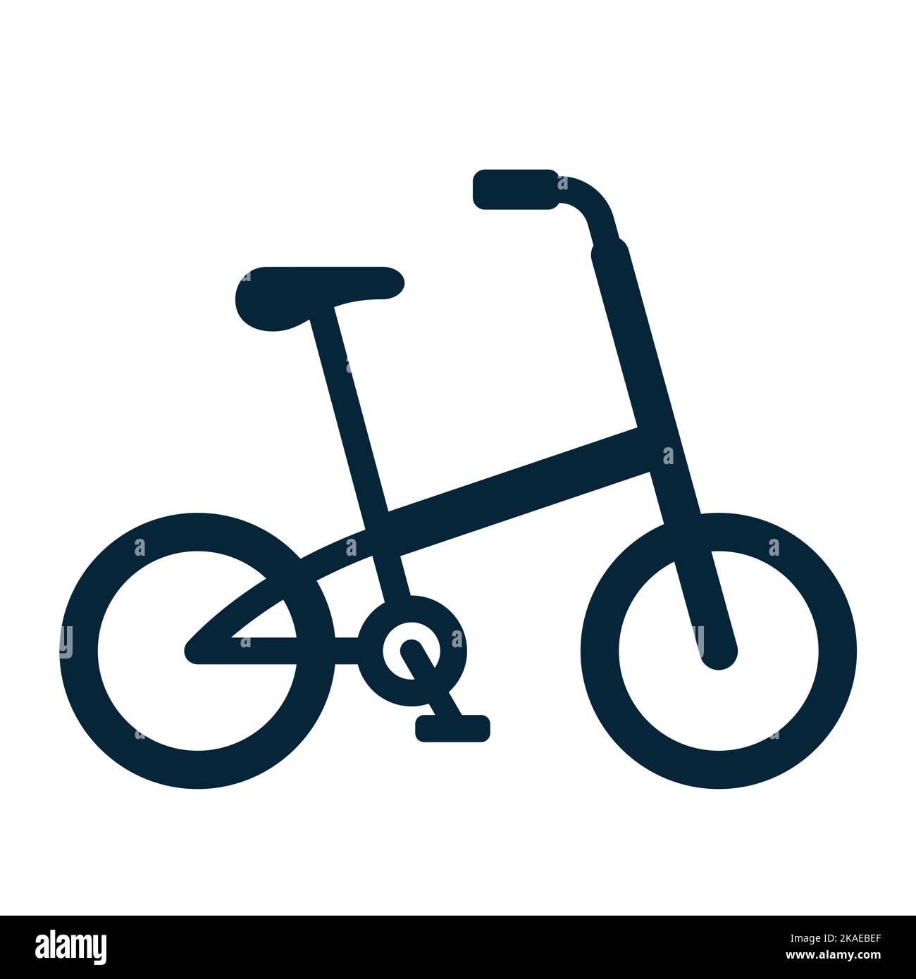 Simple illustration of a folding bike or bicycle vector icon isolated