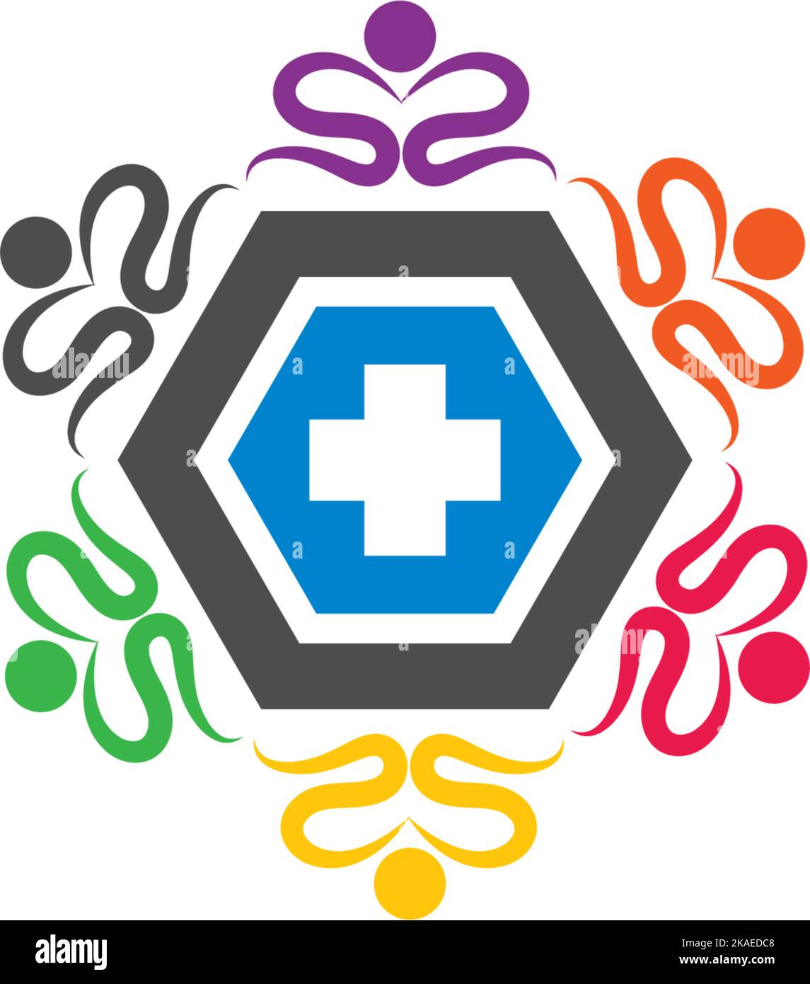 A colorful vector illustration of community care icon Stock Vector ...