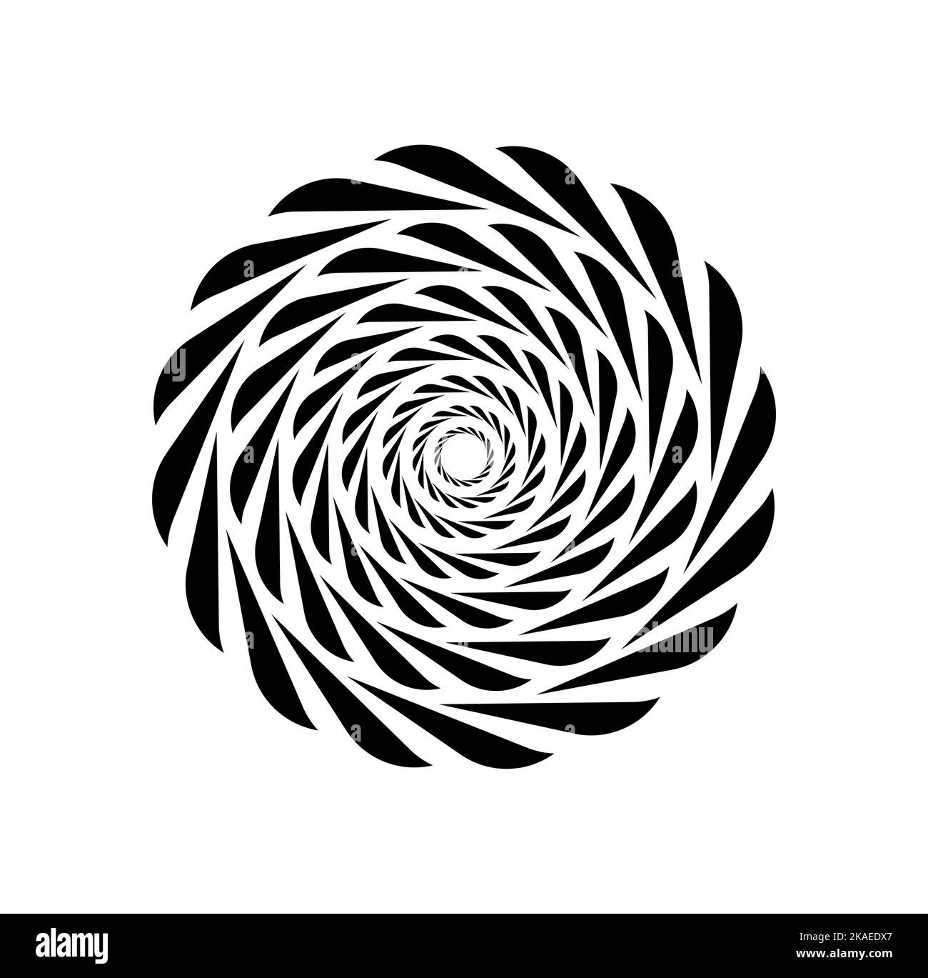 An illustration of a round shape rope mandala radiation icon on a white ...