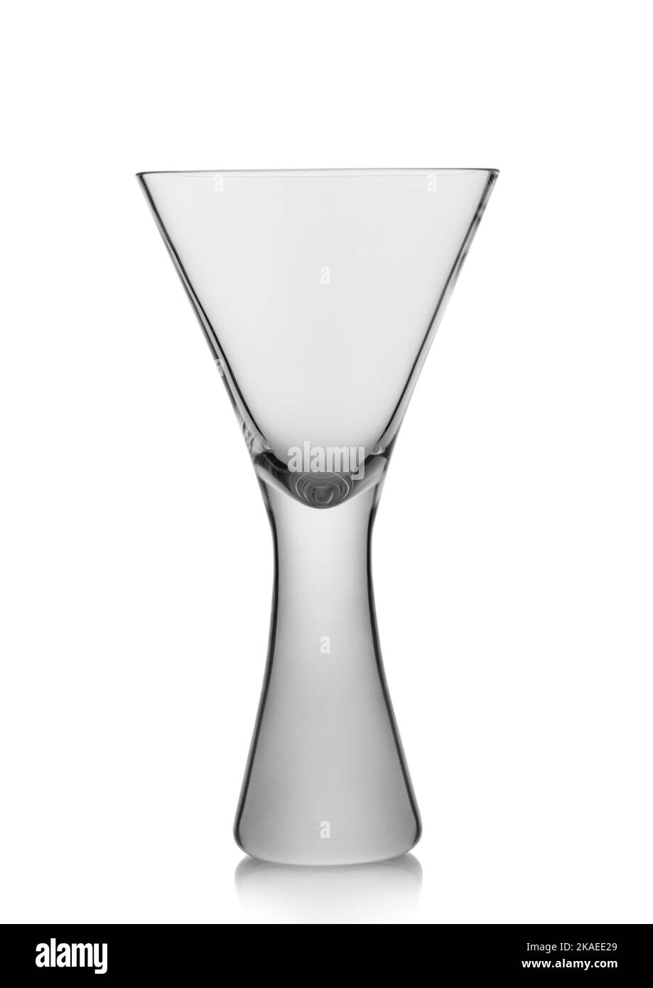 Mouth Blown glass for wine or champagne from wine glass on white. Stock Photo