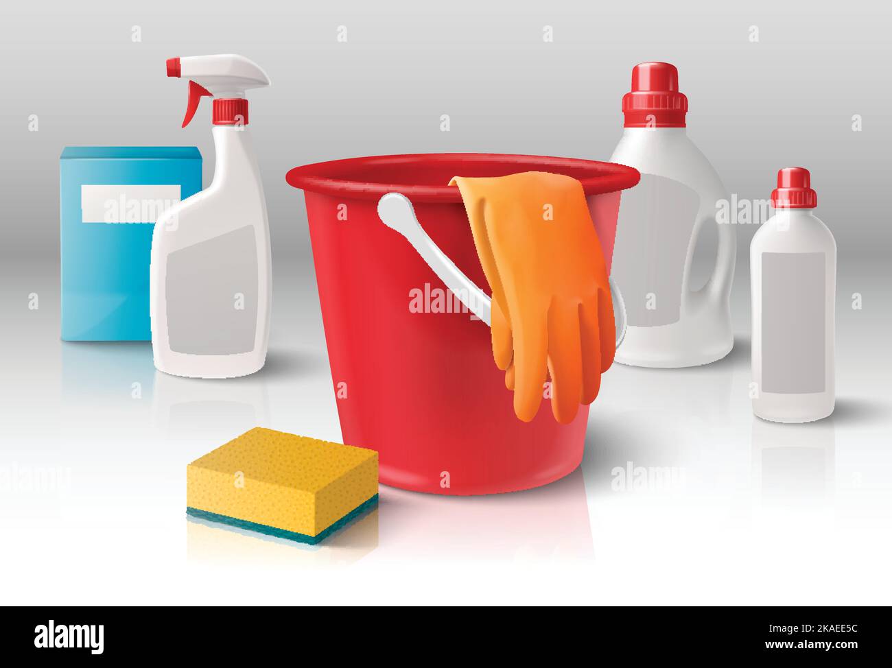 Household cleaning products composition with realistic detergent