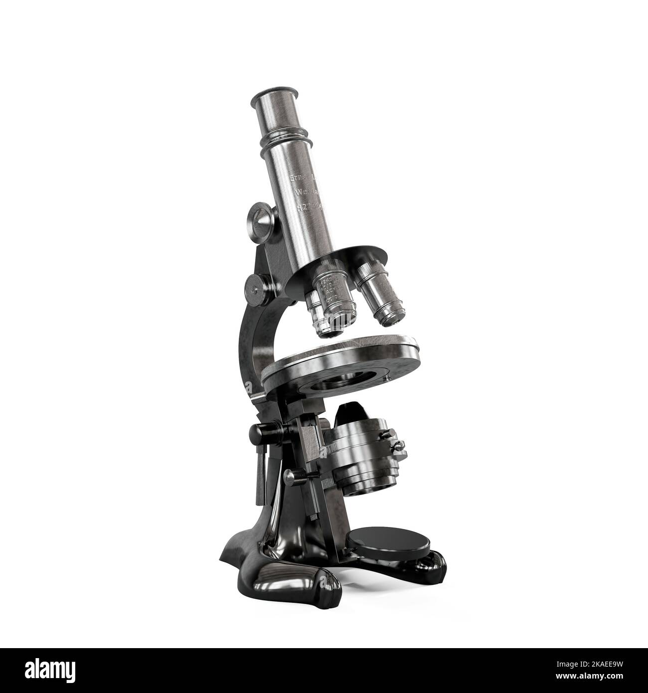 A 3D rendering of a microscope isolated on a white background Stock ...