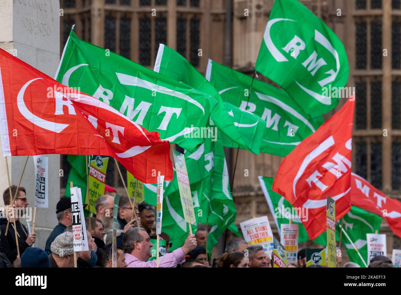 London, UK. 2nd Nov, 2022. RMT/TUC rally and TUC lobby of parliament and TUC Protest Credit: Ian Davidson/Alamy Live News Stock Photo