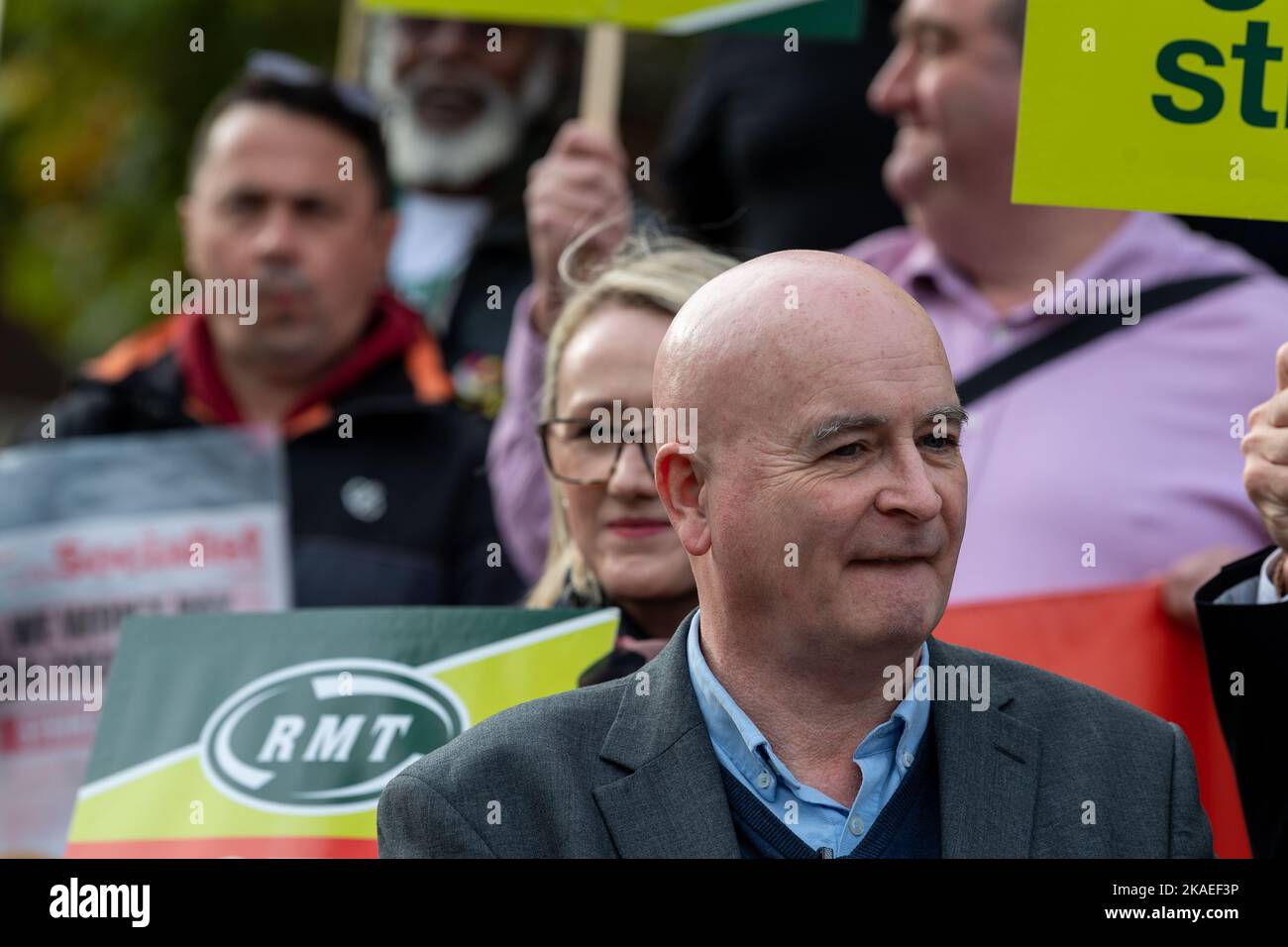 London, UK. 2nd Nov, 2022. RMT/TUC rally and TUC lobby of parliament and TUC Protest Mick Lynch General Secretary RMT Credit: Ian Davidson/Alamy Live News Stock Photo