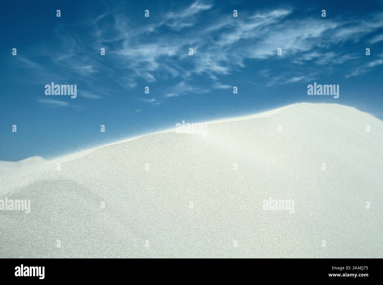 Western Australia. Lancelin Sand Dunes. White sand ridge. Stock Photo