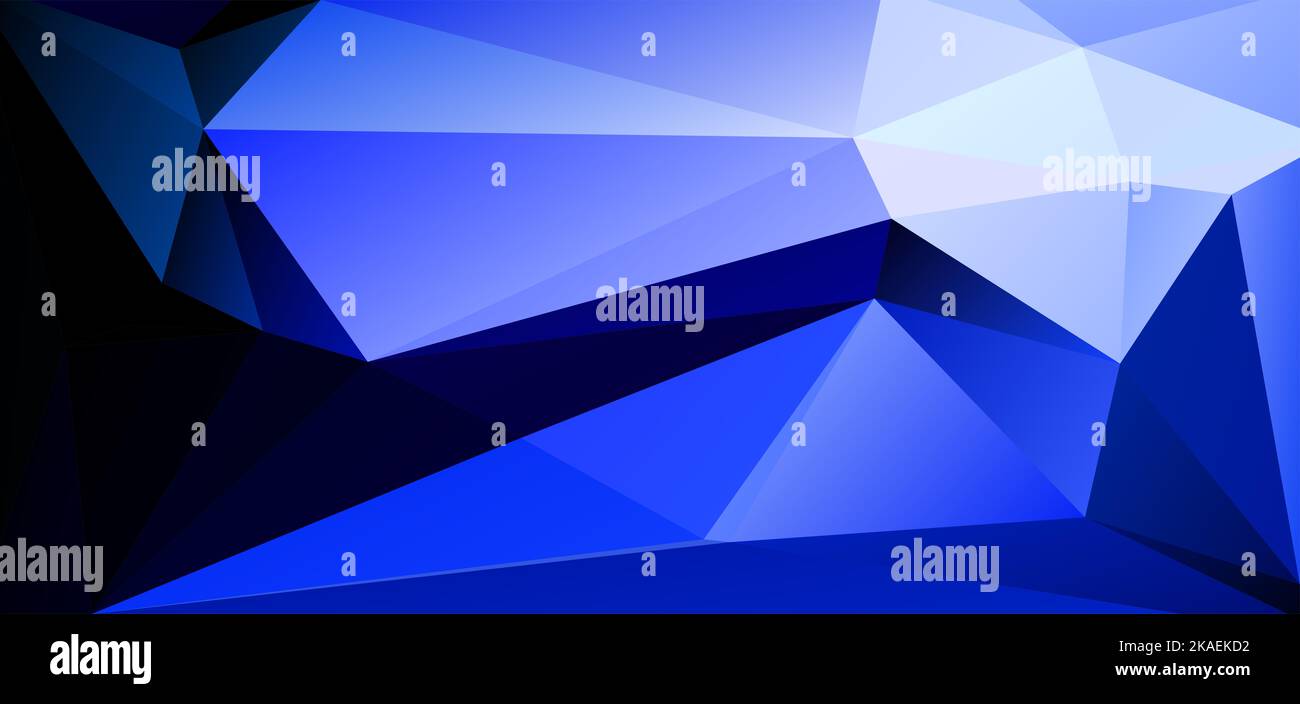 Abstract geometric style blue background of triangular polygons. Vector ...