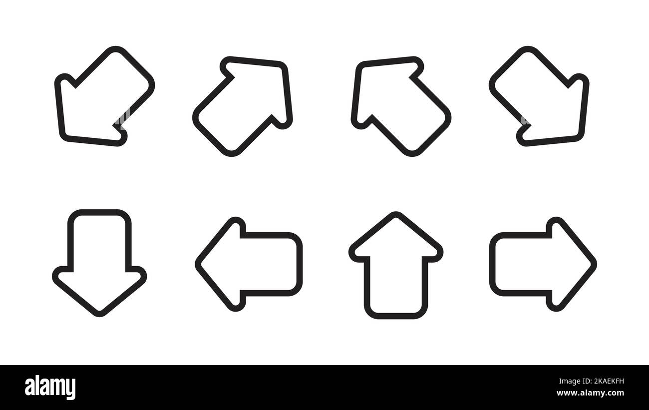 Arrow icon or set of signs. Flat design. Vector illustration. web ...