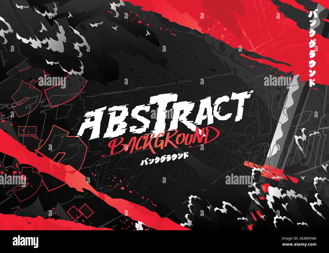 A vector design with a writing Abstract Background on a black and red