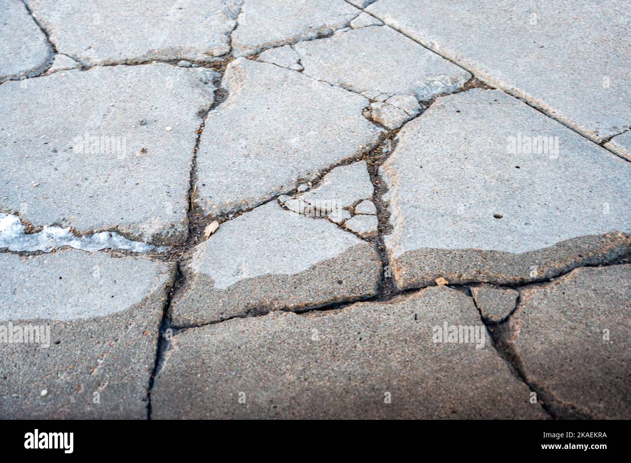 Cracked and damaged residential concrete sidewalk Stock Photo Alamy