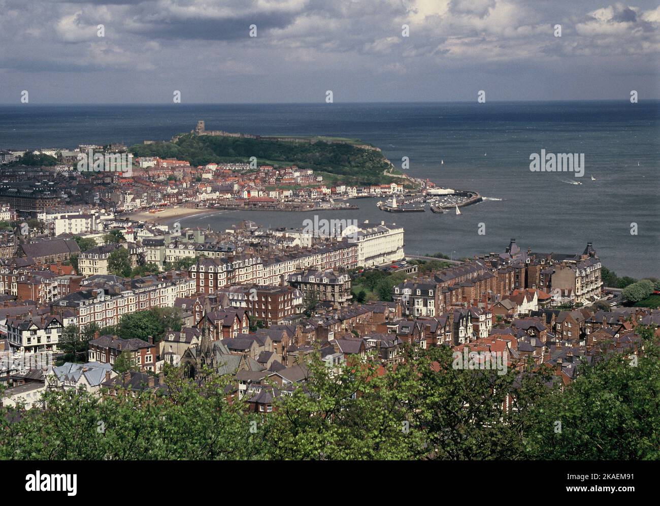 United Kingdom. England. North Yorkshire. Scarborough. Town overview. Stock Photo