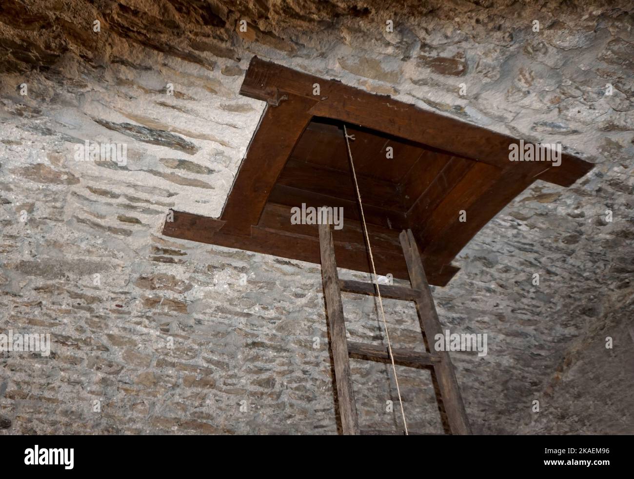 Aritzo, Sardinia, Italy. Old Spanish prison Sa Bovida XVI century Stock
