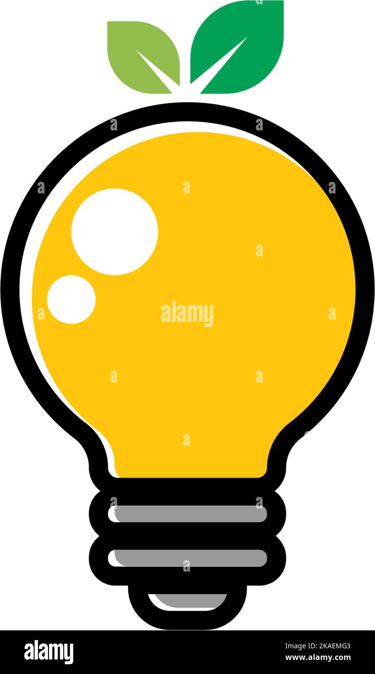 A vector illustration of a plant growing on a light bulb - ecology ...