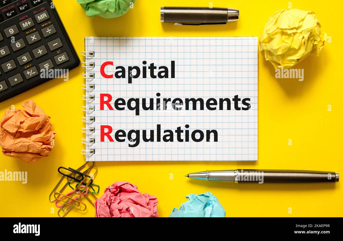CRR capital requirements regulation symbol. Concept words CRR capital