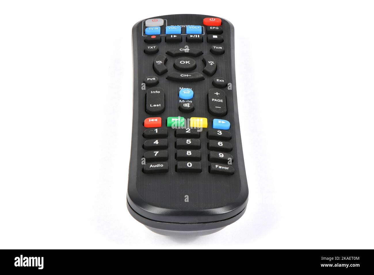 TV remote control keypad isolated on white background. High resolution