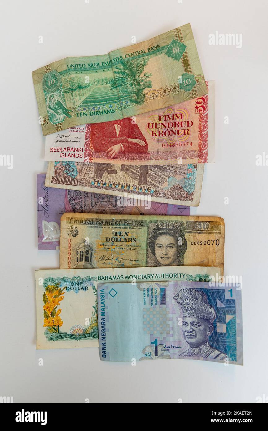 Foreign Paper Currency Stock Photo Alamy old-foreign-paper-currency-lot-of-23-banknotes-world-money-exact-notes