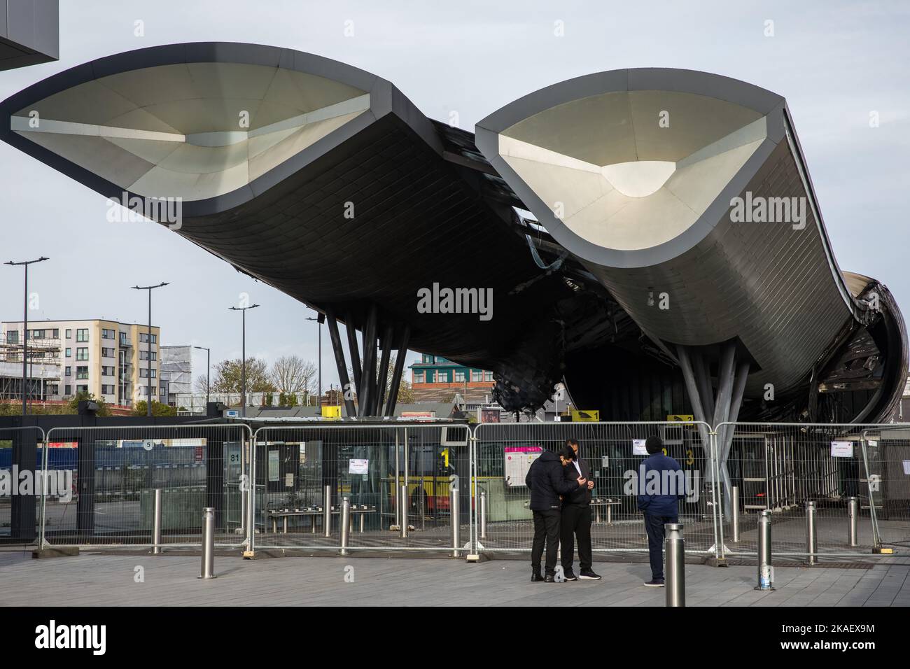 Slough Building Fire Slough, UK. 2nd November, 2022. Severe fire damage is pictured at ...