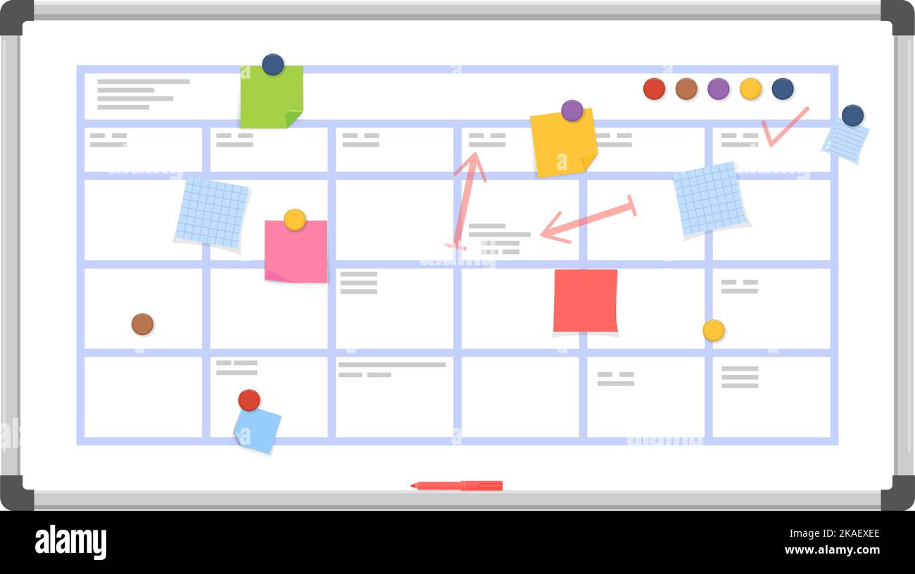 Scrum board. Work plan strategy color stickers Stock Vector Image & Art