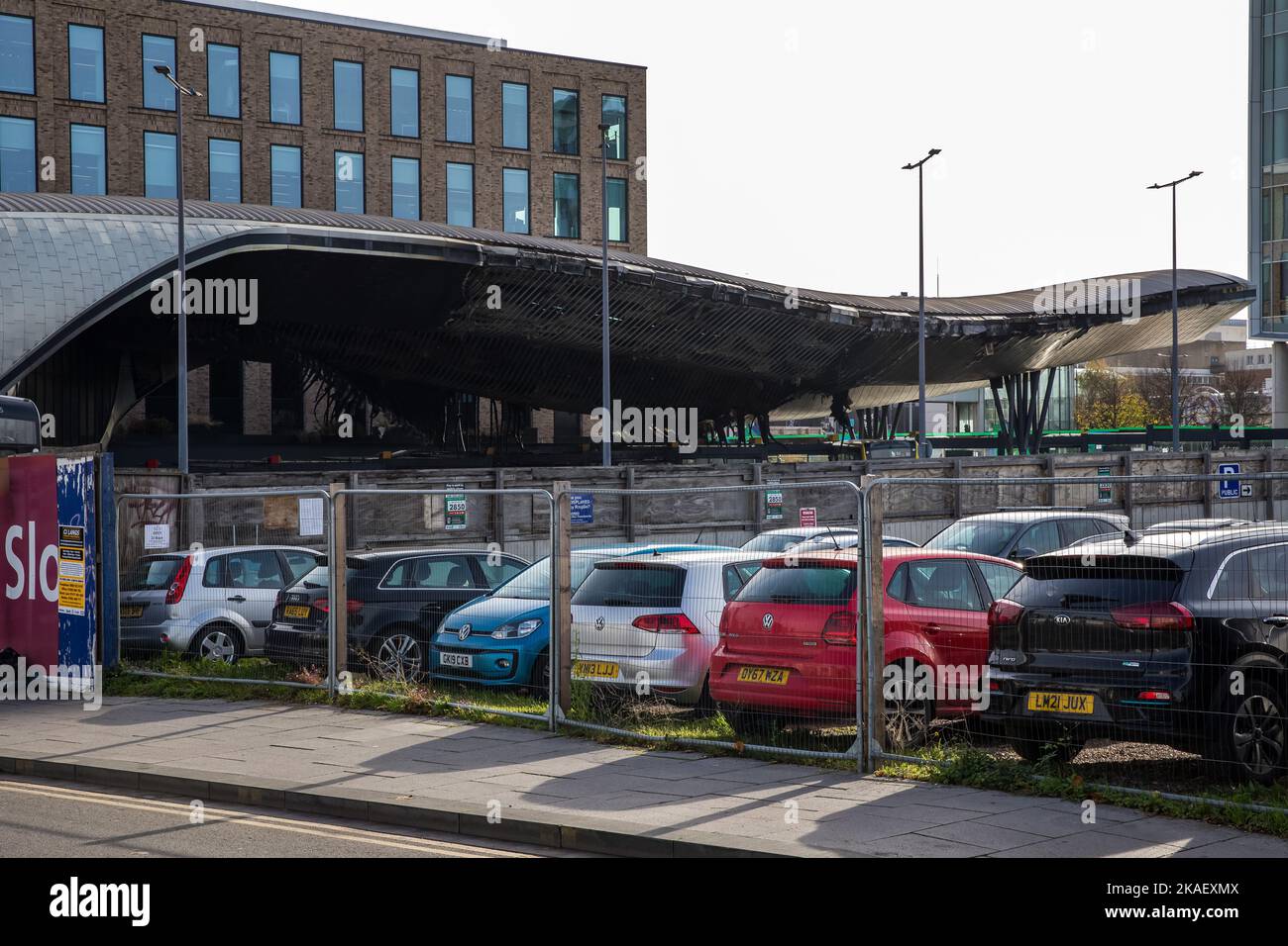 Slough Building Fire Slough, UK. 2nd November, 2022. Severe fire damage is pictured at ...